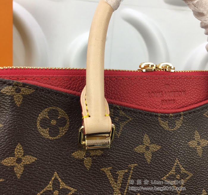 路易威登LV女包 頂級原單 M44265 PALLAS BB手袋 Monogram塗層帆布配小牛皮 雙拉鏈 手提 肩背 斜挎包  ydh2596